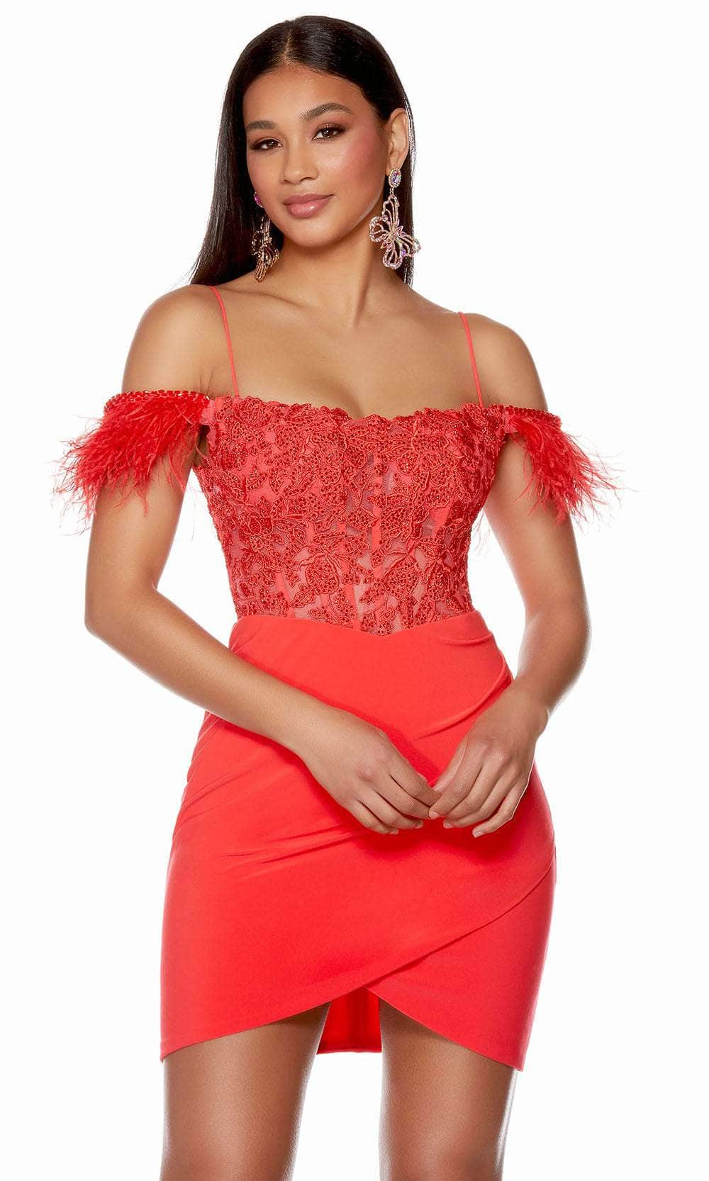 Alyce Paris 4693 - Cold Shoulder Fitted Cocktail Dress
