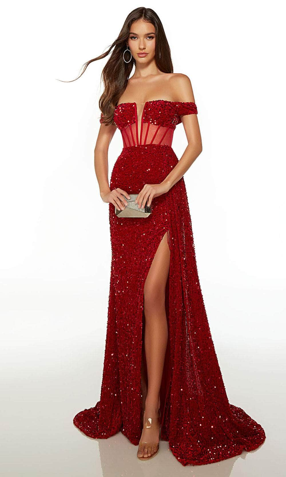 Alyce Paris 61483 - Sequin Off Shoulder Prom Dress
