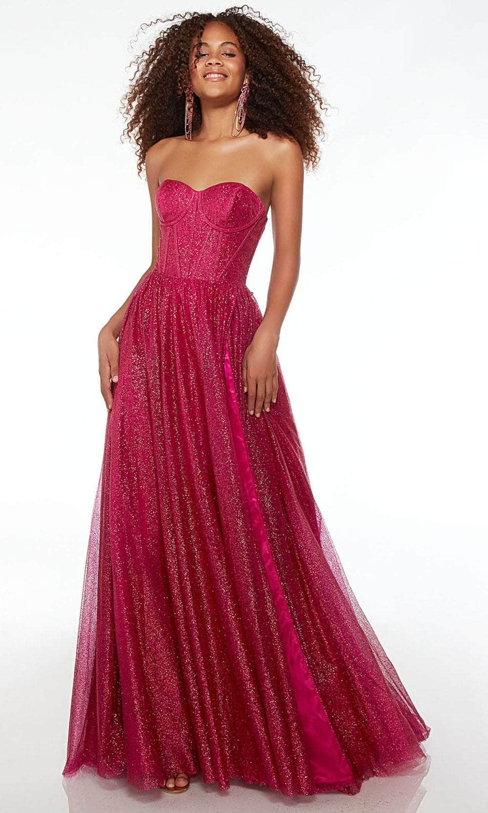 Alyce Paris 61601 - Corset Glitter Prom Dress with Slit
