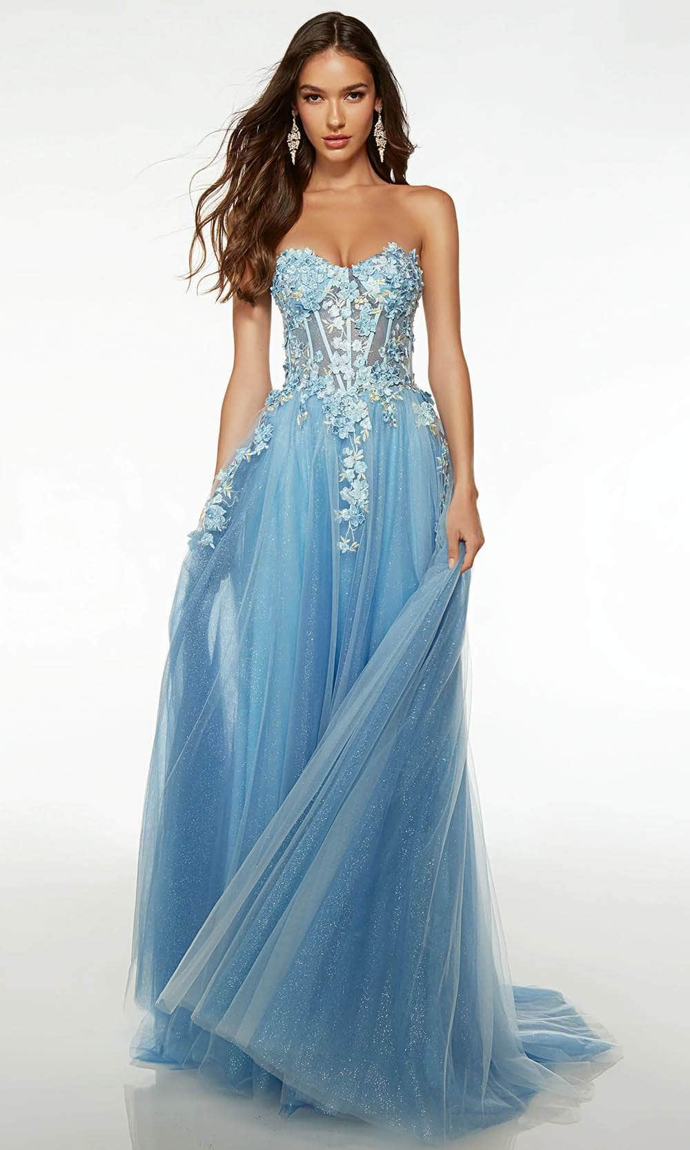 Alyce Paris 61634 - Sweetheart Floral Appliqued Prom Gown
