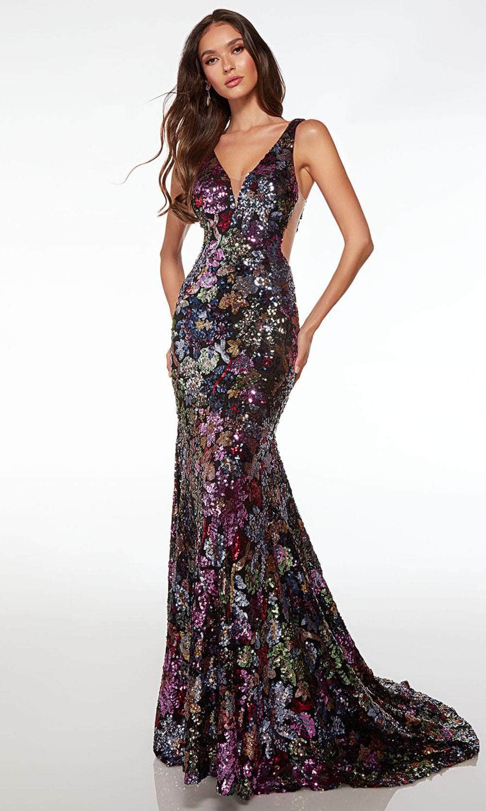 Alyce Paris 61667 - Floral Sequin Sleeveless Prom Dress
