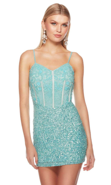 Sheath Corset Natural Waistline Sleeveless Cocktail Short Sweetheart Sequined Beaded Lace-Up Back Zipper Fitted Open-Back Sheath Dress