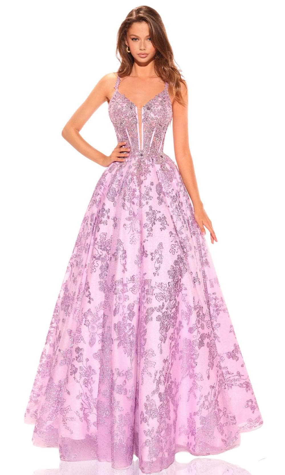 Amarra 88741 - Floral Lace Appliqued Prom Gown
