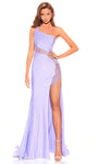 Sleeveless Cutout Jeweled Lace-Up Asymmetric Slit Illusion Fitted Beaded Natural Waistline Sheath Sheath Dress/Prom Dress with a Brush/Sweep Train