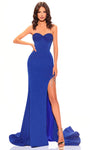 Sophisticated Strapless Tulle Sheath Draped Beaded Hidden Back Zipper Ruched Glittering Slit Gathered Corset Natural Waistline Sweetheart Sheath Dress/Prom Dress with a Brush/Sweep Train