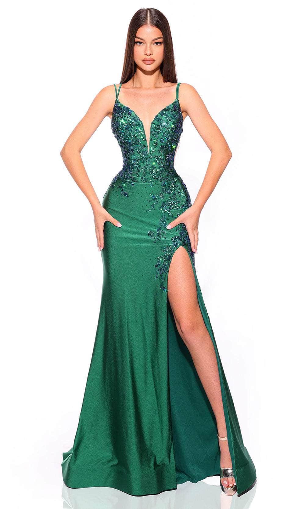 Amarra 88813 - Plunging Sweetheart Sequin Prom Dress
