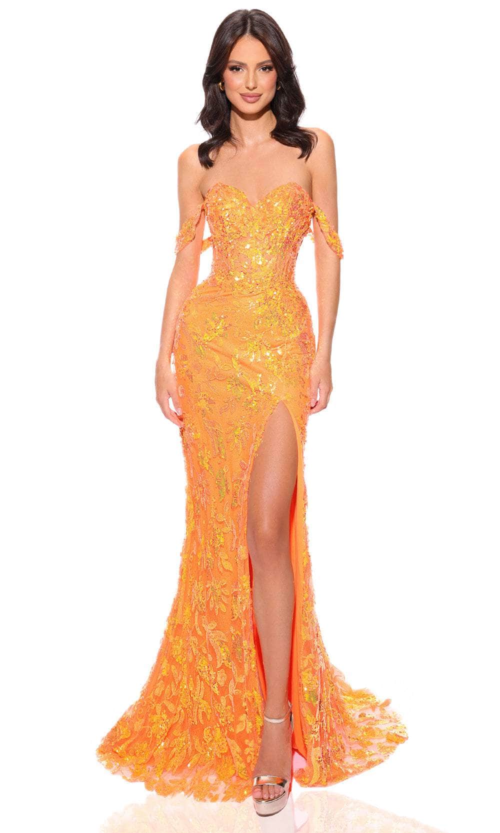 Amarra 88846 - Sequin Off-Shoulder Evening Dress
