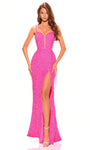 Sexy Sophisticated V-neck Spaghetti Strap Fall Beaded Slit Illusion Lace-Up Sequined Sheath Sweetheart Corset Natural Waistline Sheath Dress/Prom Dress with a Brush/Sweep Train