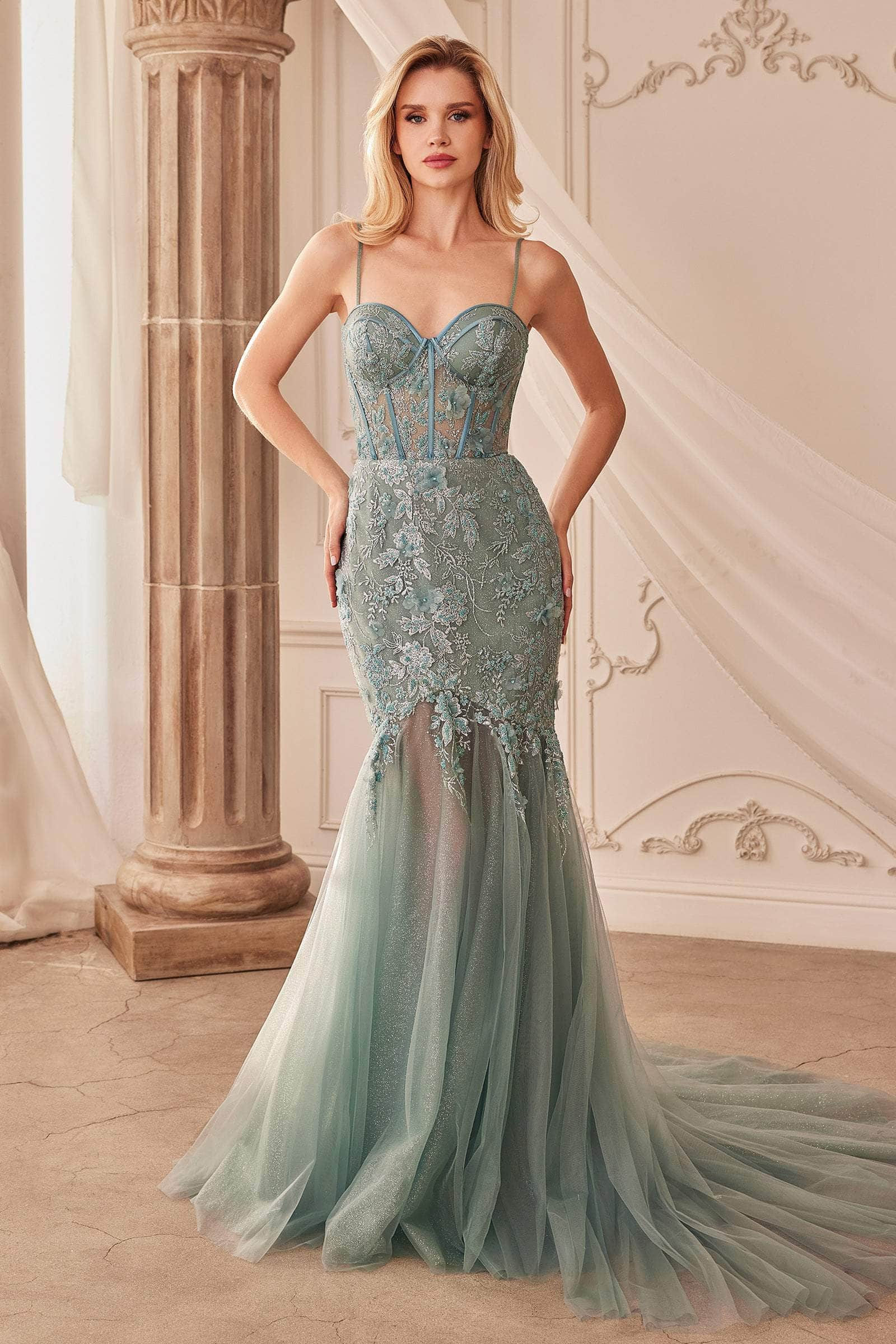 Andrea and Leo A1232 - Lace Applique Gown
