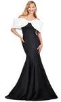 Sophisticated Off the Shoulder Mermaid Fall Satin Natural Waistline Dress with a Brush/Sweep Train With a Bow(s)