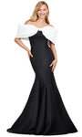 Sophisticated Fall Mermaid Satin Natural Waistline Off the Shoulder Dress with a Brush/Sweep Train With a Bow(s)