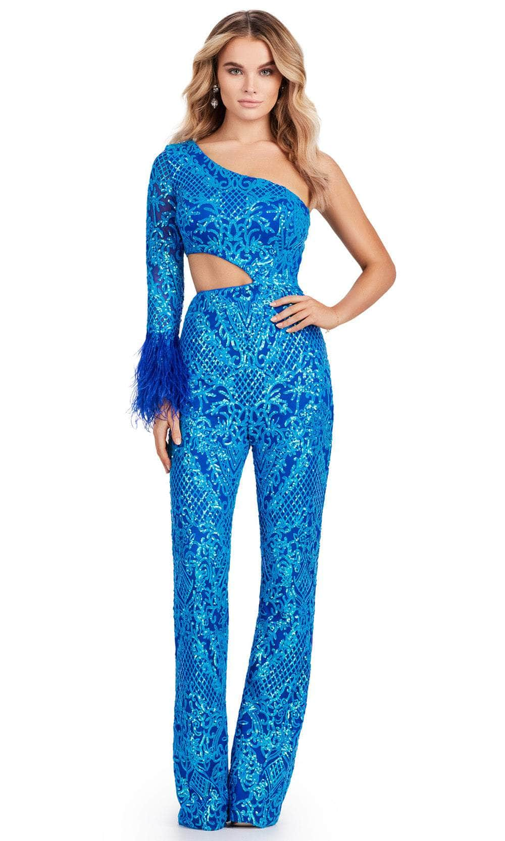 Ashley Lauren 11465 - One-Sleeve Sequin Embellished Jumpsuit
