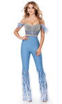 Beaded Feather Embellished Jumpsuit