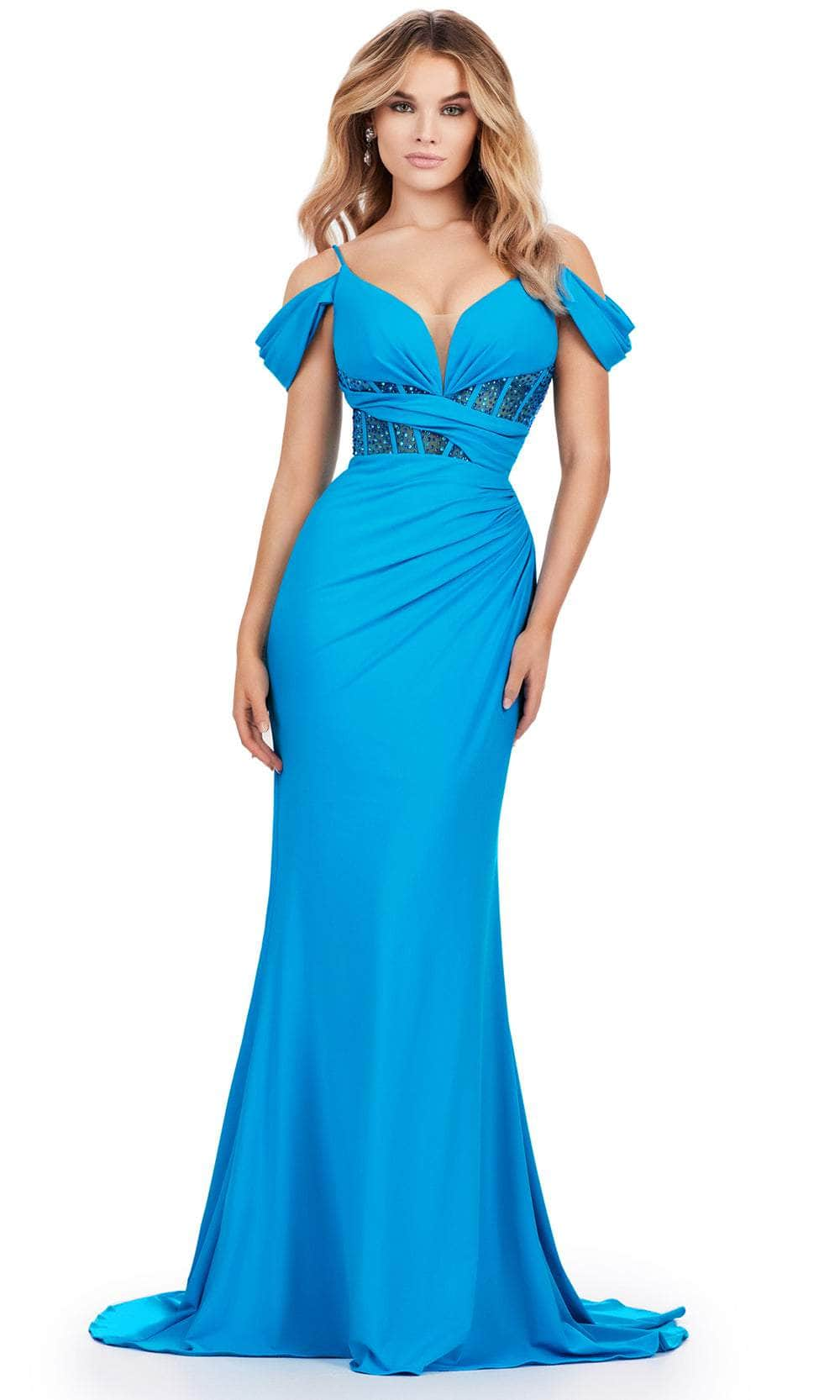 Ashley Lauren 11536 - Beaded Corset V-Neck Prom Gown
