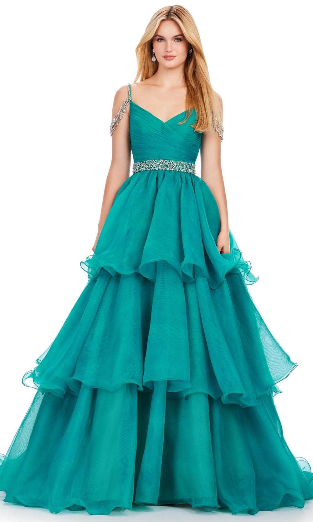 Ashley Lauren 11561 - Beaded Straps V-Neck Ballgown
