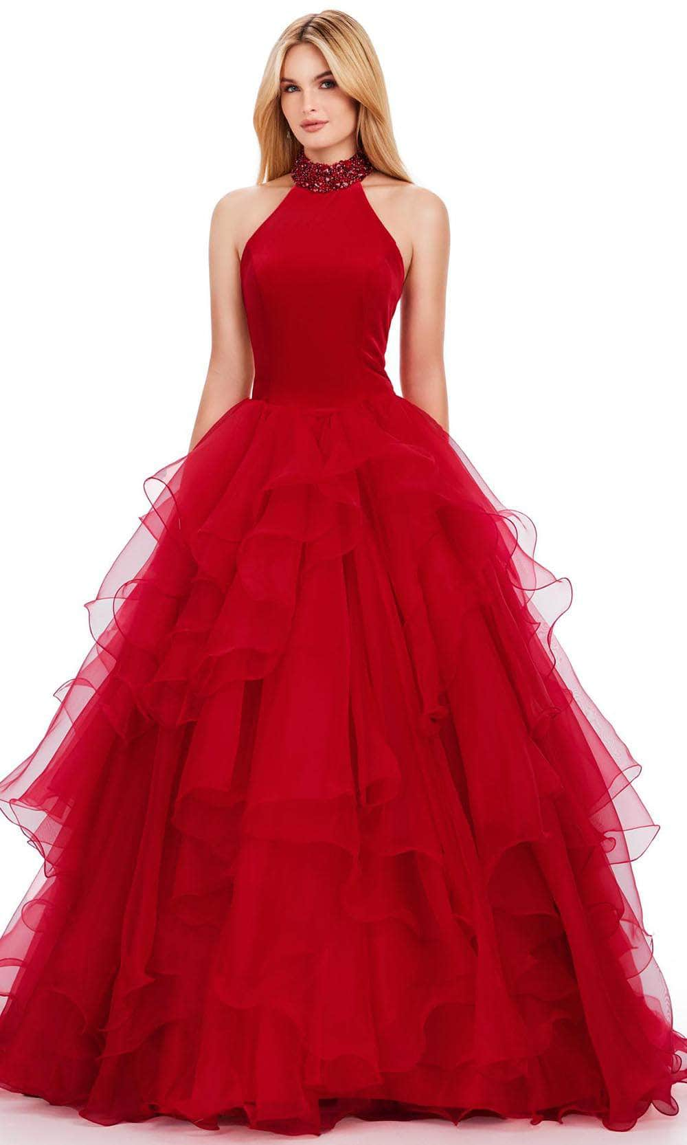 Ashley Lauren 11562 - Sleeveless Velvet High Neck Ballgown
