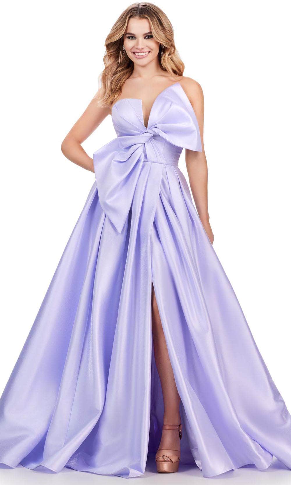 Ashley Lauren 11609 - V-Neck Oversized Bow Prom Ballgown

