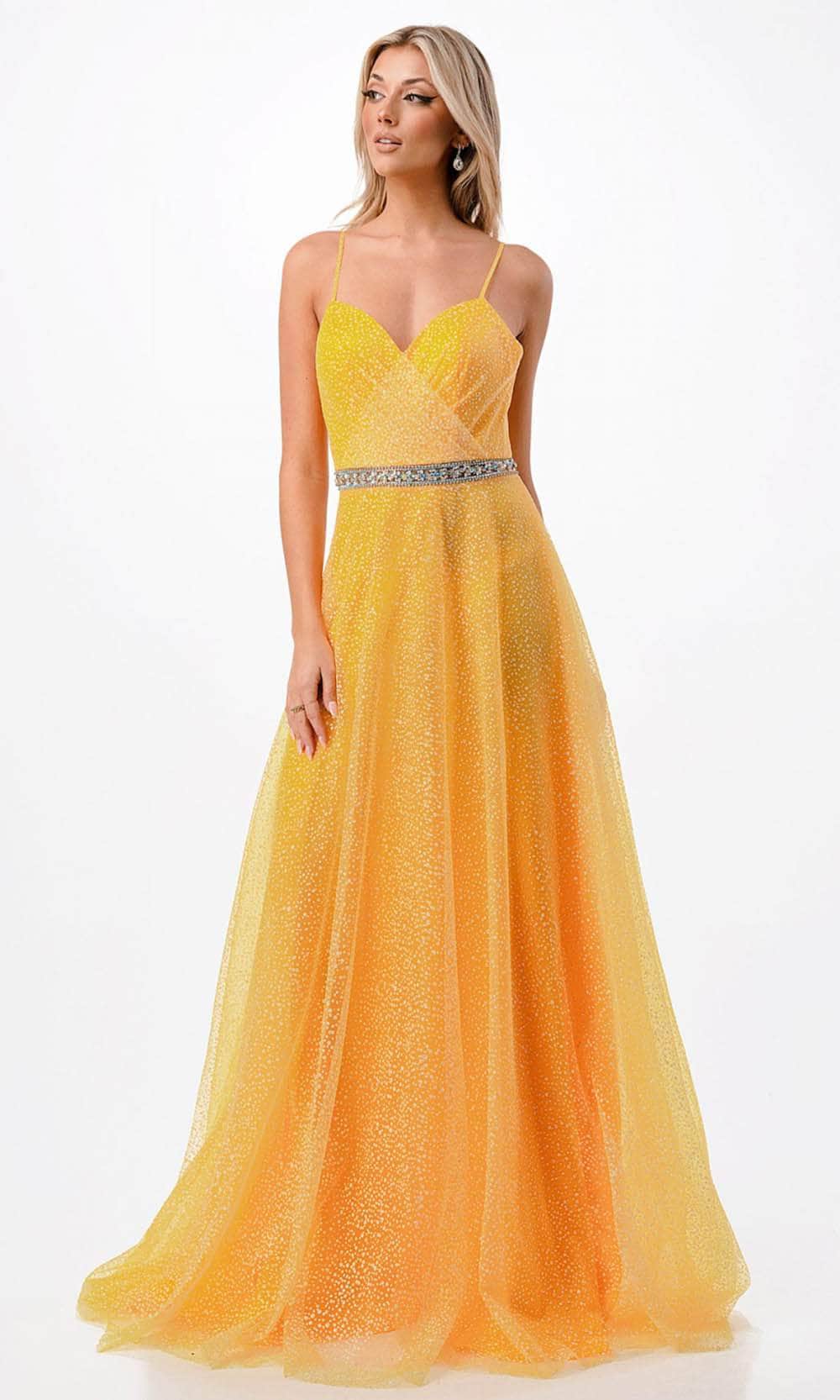 Aspeed Design P2105 - Spaghetti Straps Beaded Prom Gown

