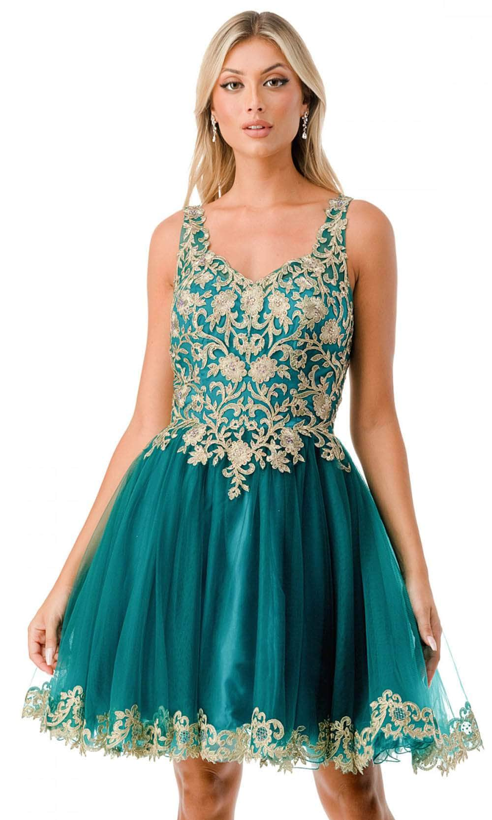 Aspeed Design S2738J - Applique A-Line Homecoming Dress
