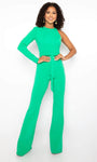 One Long Sleeve Fitted Bodice Jumpsuit