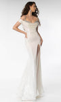 Sexy Cowl Neck Cap Cold Shoulder Sleeves Off the Shoulder Spaghetti Strap Sheath Mermaid Beaded Slit Glittering Sequined Open-Back Natural Waistline Sheath Dress/Prom Dress