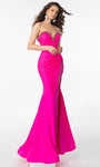Strapless Natural Waistline Mermaid Sweetheart Back Zipper Ruched Slit Open-Back Fitted Beaded Trim Prom Dress with a Brush/Sweep Train
