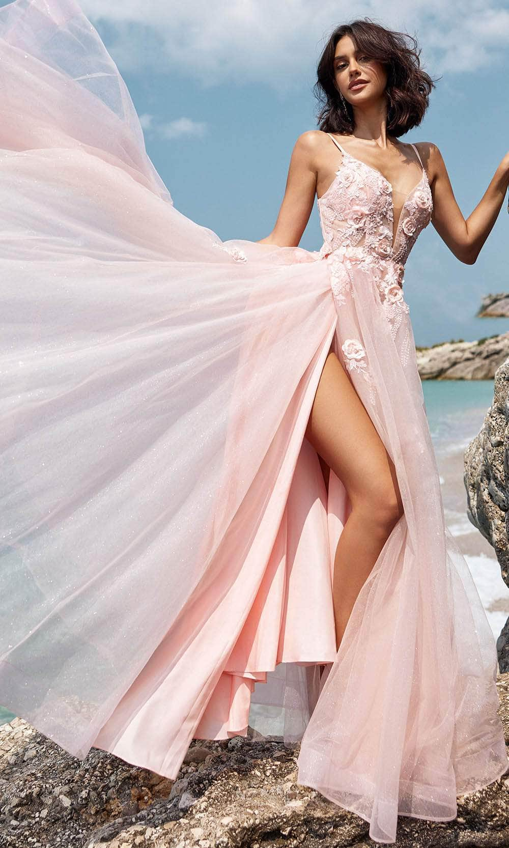 Blush by Alexia Designs 12101 - 3D Floral Sleeveless Ballgown
