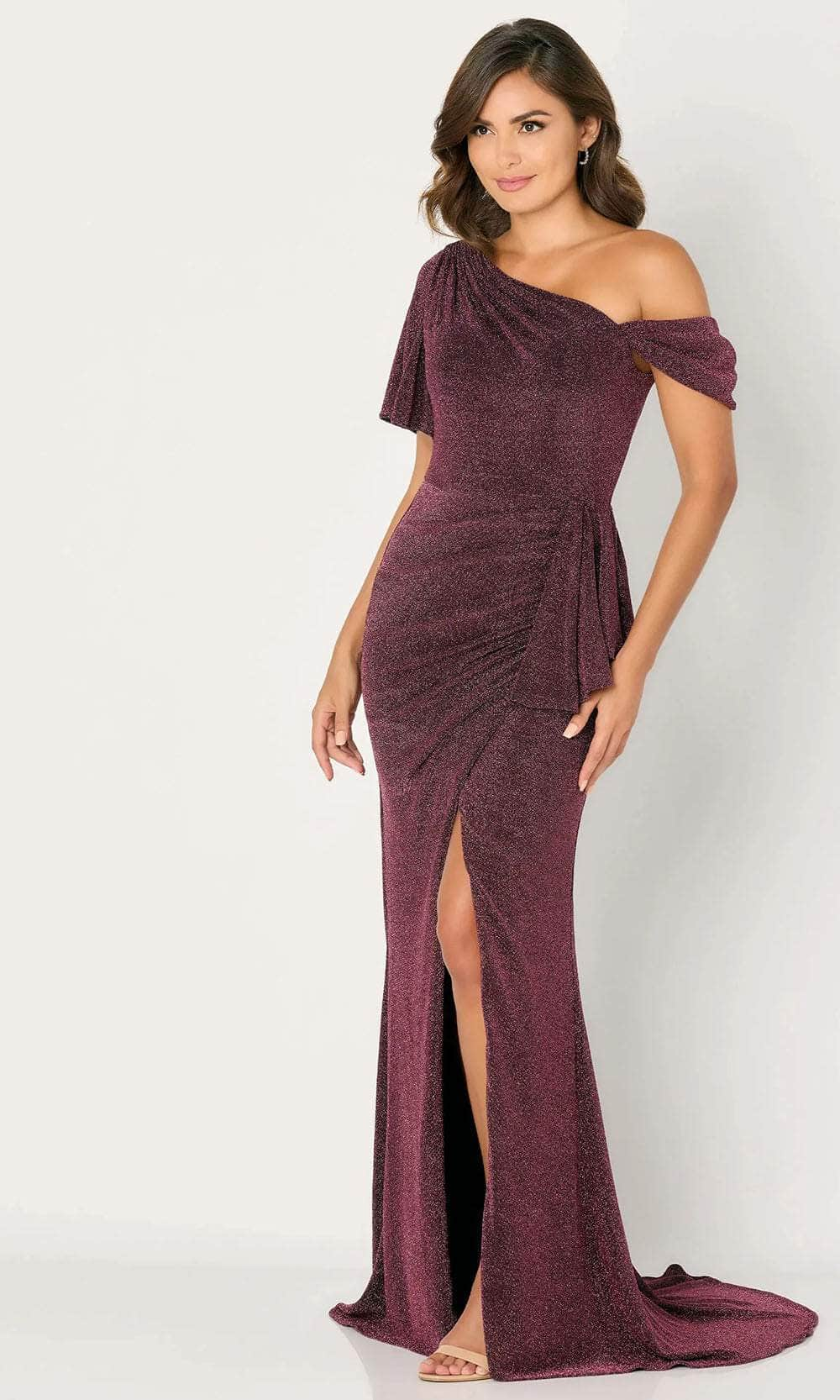 Cameron Blake CB788 - Glitter Flutter Sleeve Evening Dress
