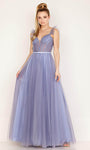 A-line Ruffle Trim Corset Natural Waistline Sheer Sweetheart Floor Length Sleeveless Prom Dress