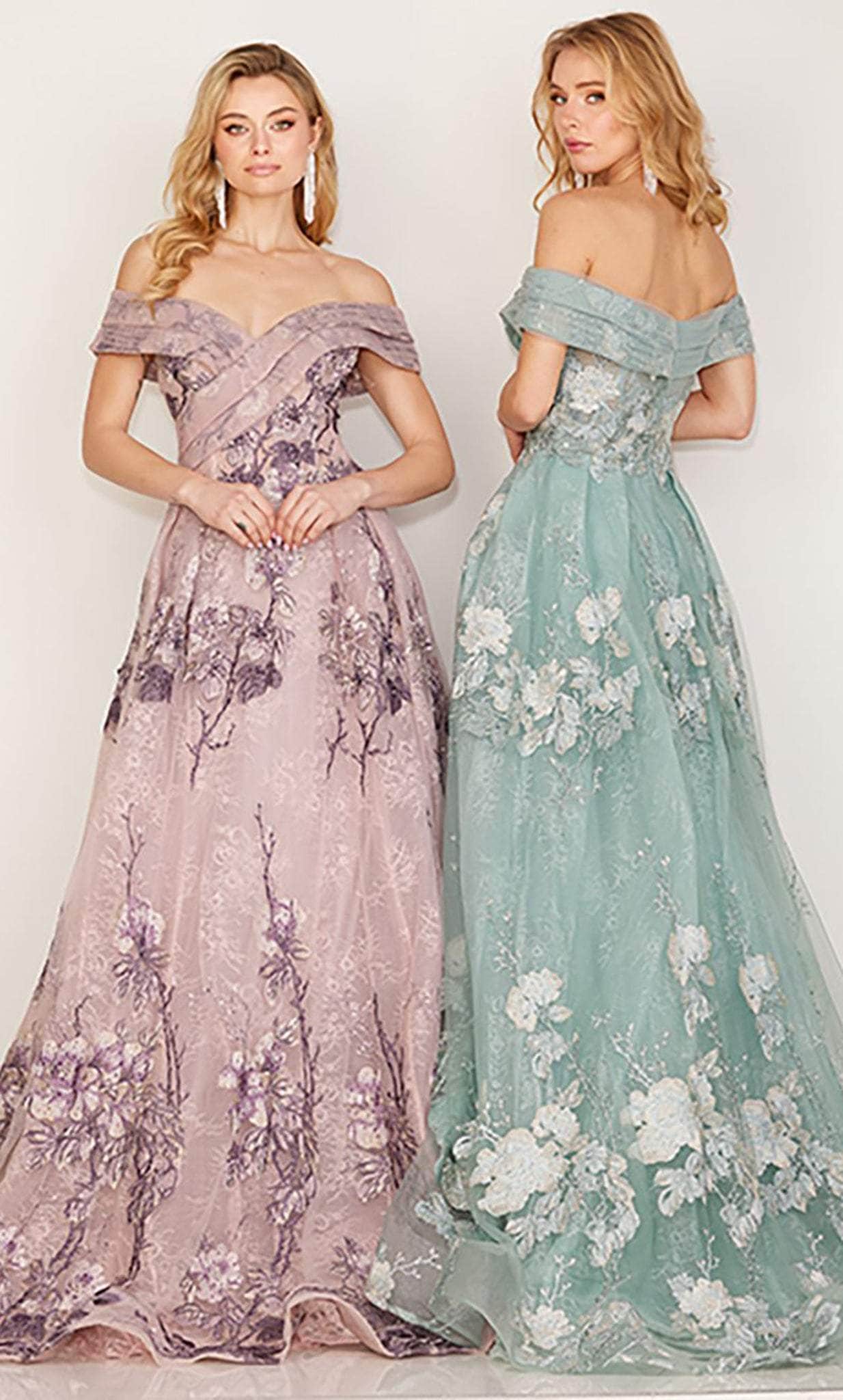 Cecilia Couture 193 - Off Shoulder Floral Lace Dress
