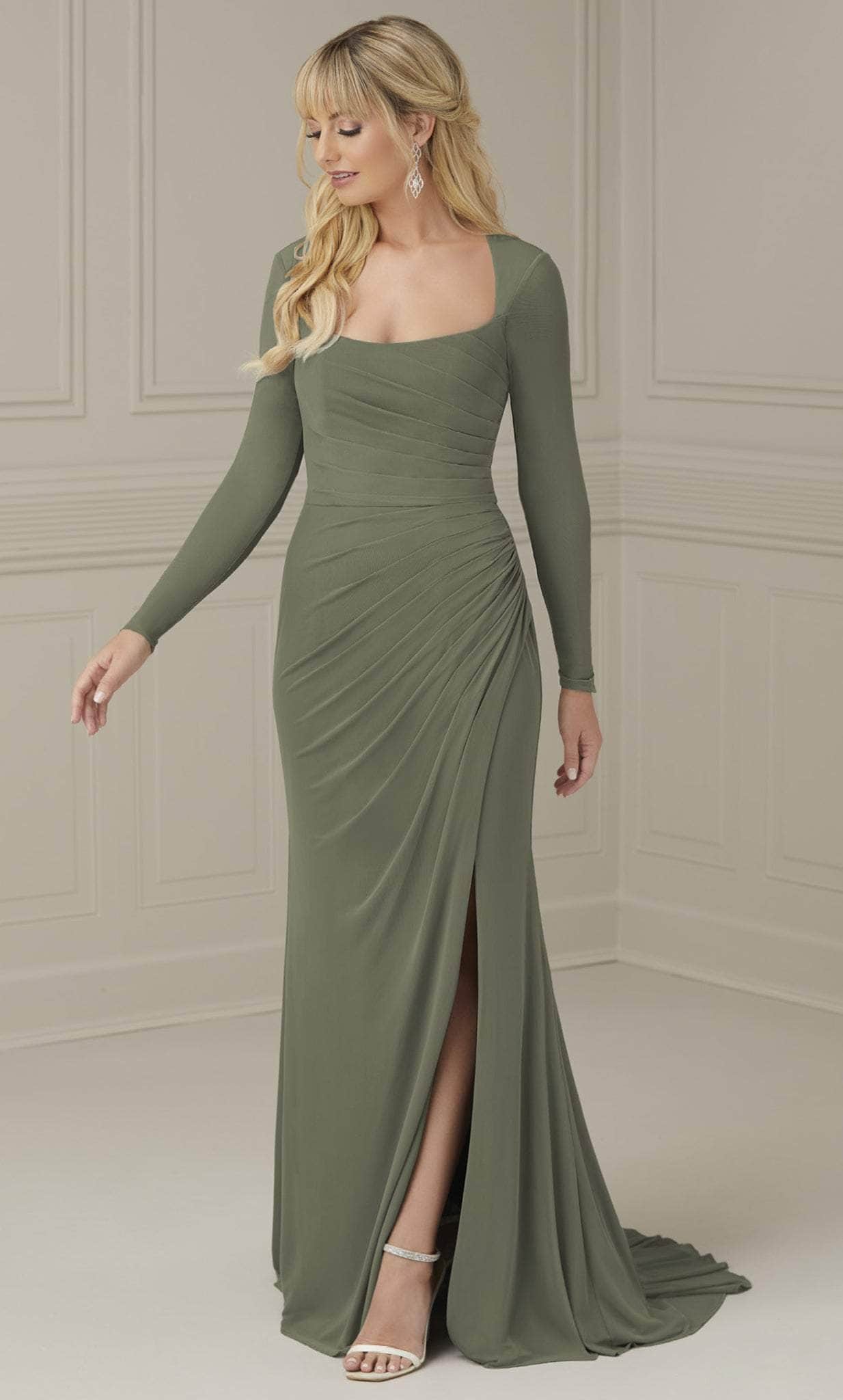 Christina Wu Elegance 17101 - Illusion Sleeve Sheath Evening Dress
