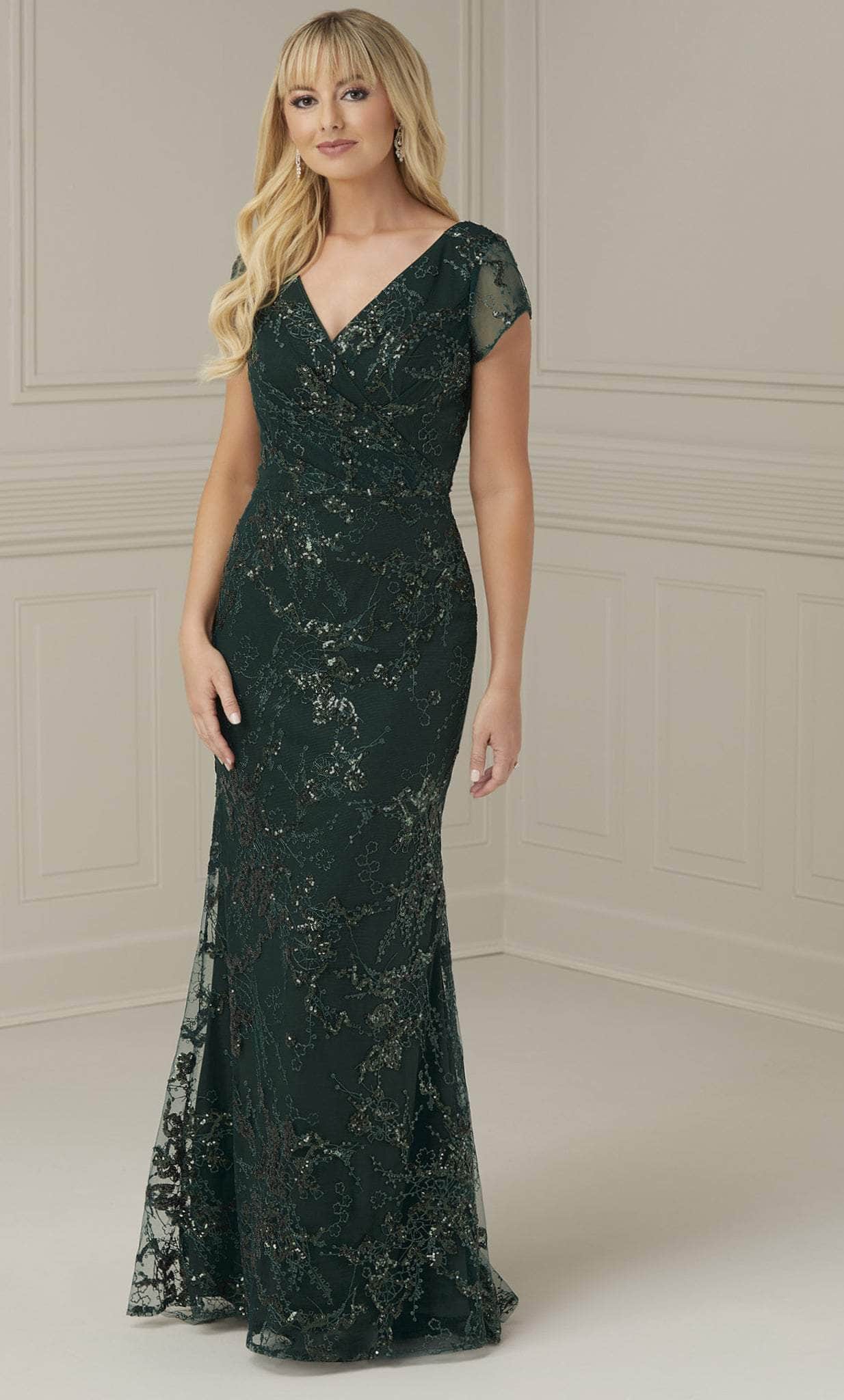 Christina Wu Elegance 17107 - Sequin Lace Sheath Evening Dress
