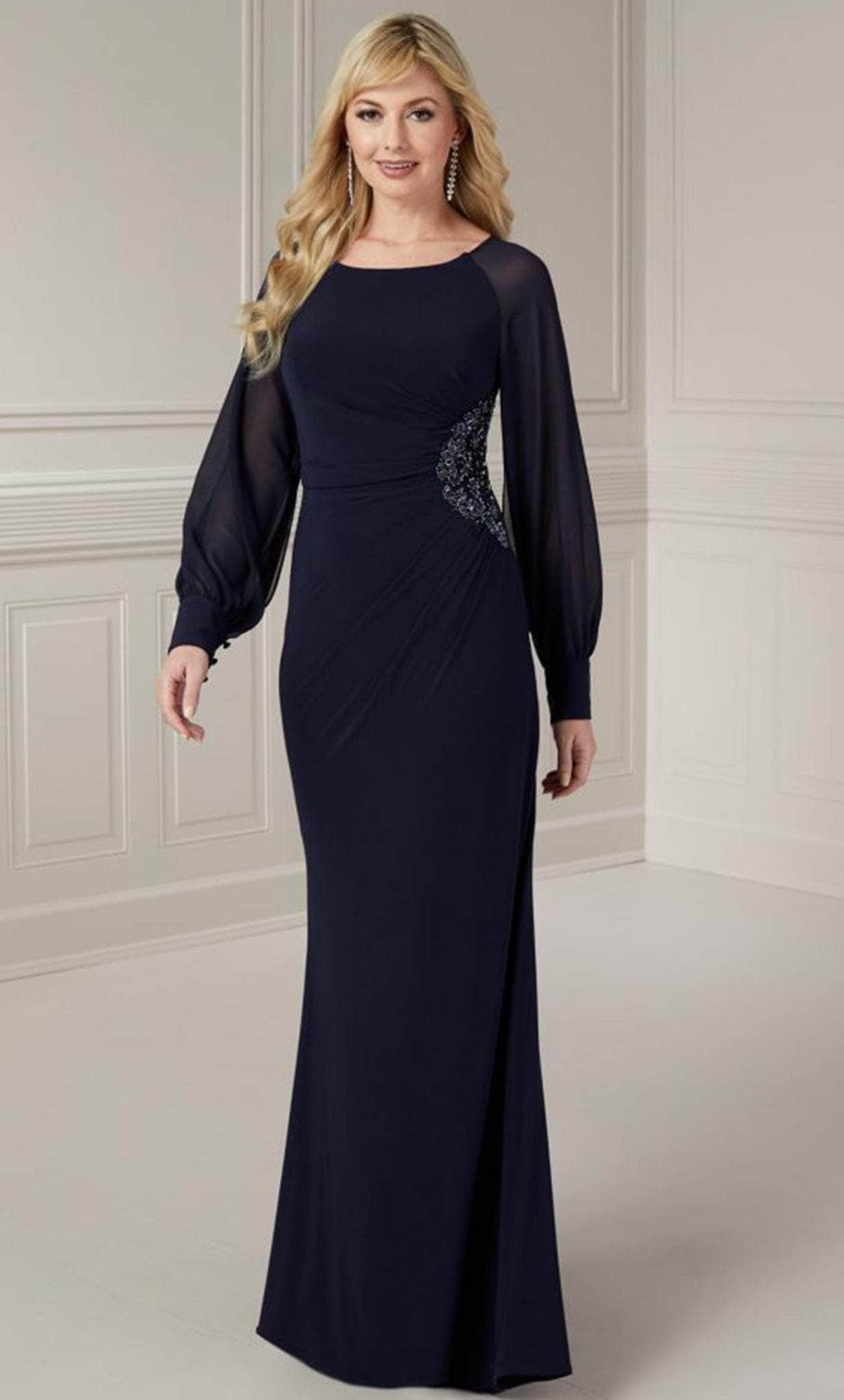 Christina Wu Elegance 17131 - Sheer Sleeve Jersey Evening Gown
