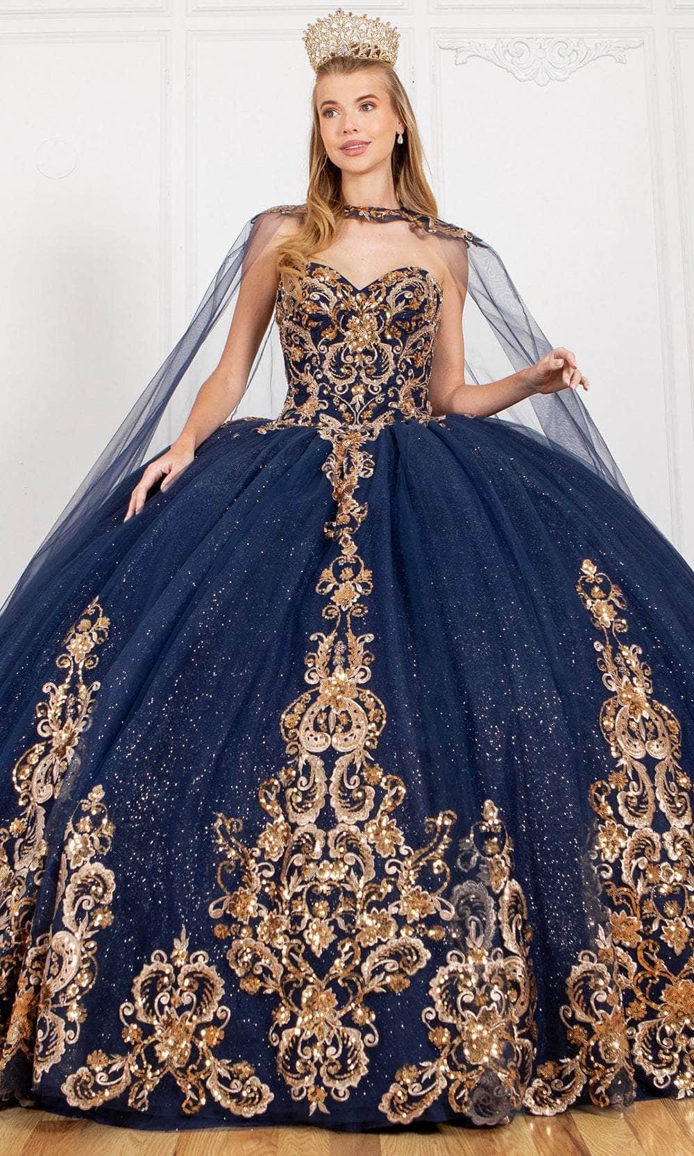 Cinderella Couture 8063J - Floral Applique Sweetheart Ballgown
