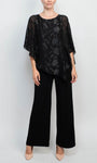 Bateau Neck 3/4 Sleeves Glittering Sequined Asymmetric Natural Waistline Jumpsuit