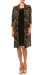 Modest Short Bateau Neck Abstract Print Long Sleeves Sheath Jersey Natural Waistline Sheath Dress/Jacket Dress