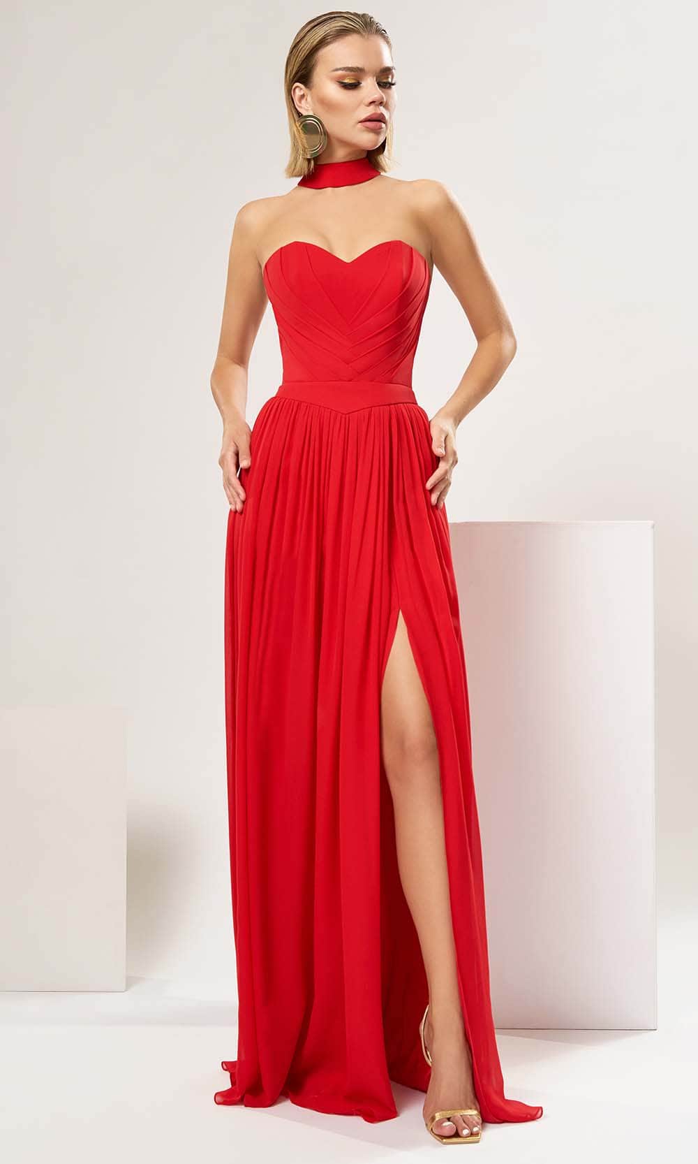 Cristallini Amore CA26 - Sweetheart Cutout Back Evening Gown

