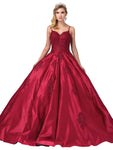 Sophisticated Natural Waistline Sleeveless Floor Length Applique Lace-Up Fitted Sweetheart Quinceanera Dress