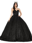 Strapless Glittering Pleated Lace-Up Sweetheart Corset Dropped Waistline Dress with a Brush/Sweep Train