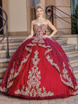 Strapless Floral Print Applique Lace-Up Fitted Natural Waistline Sweetheart Fit-and-Flare Floor Length Ball Gown Dress with a Brush/Sweep Train With a Bow(s)