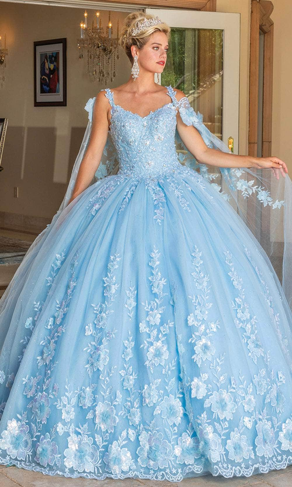 Dancing Queen 1778 - Sheer Cape Sweetheart Ballgown
