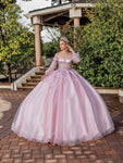 Bishop Sleeves Off the Shoulder Illusion Lace-Up Beaded Pleated Sweetheart Corset Natural Waistline Quinceanera Dress with a Brush/Sweep Train With a Bow(s)