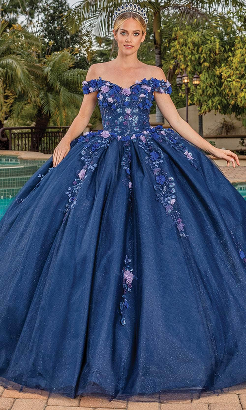 Dancing Queen 1832 - Sweetheart Floral Appliqued Ballgown
