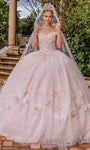 Sweetheart Beaded Illusion Lace-Up Applique Corset Natural Waistline Floral Print Cap Sleeves Off the Shoulder Evening Dress/Quinceanera Dress with a Cathedral Train with a Brush/Sweep Train