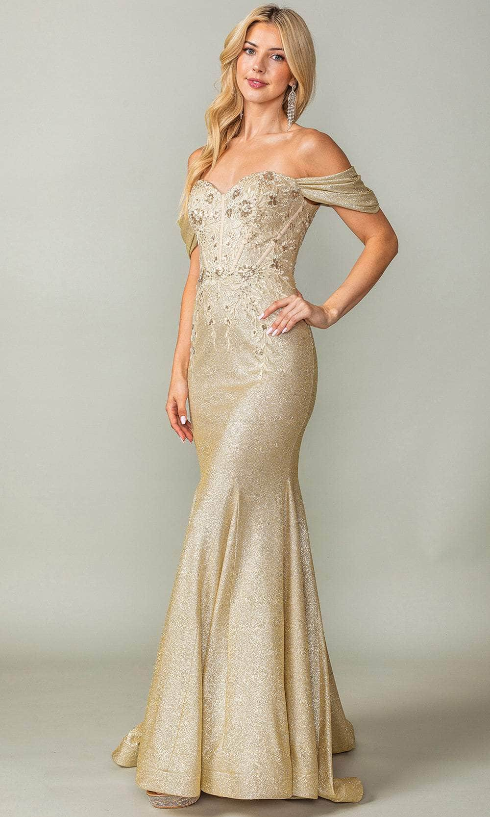 Dancing Queen 4362 - Embroidered Off Shoulder Prom Dress
