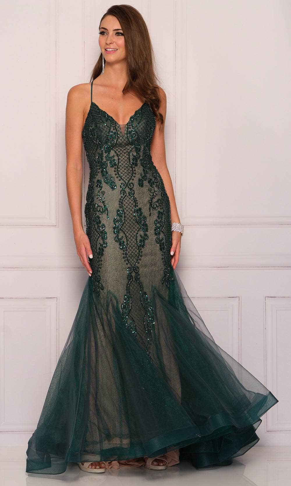 Dave & Johnny 11092 - Strappy Back Mermaid Prom Gown
