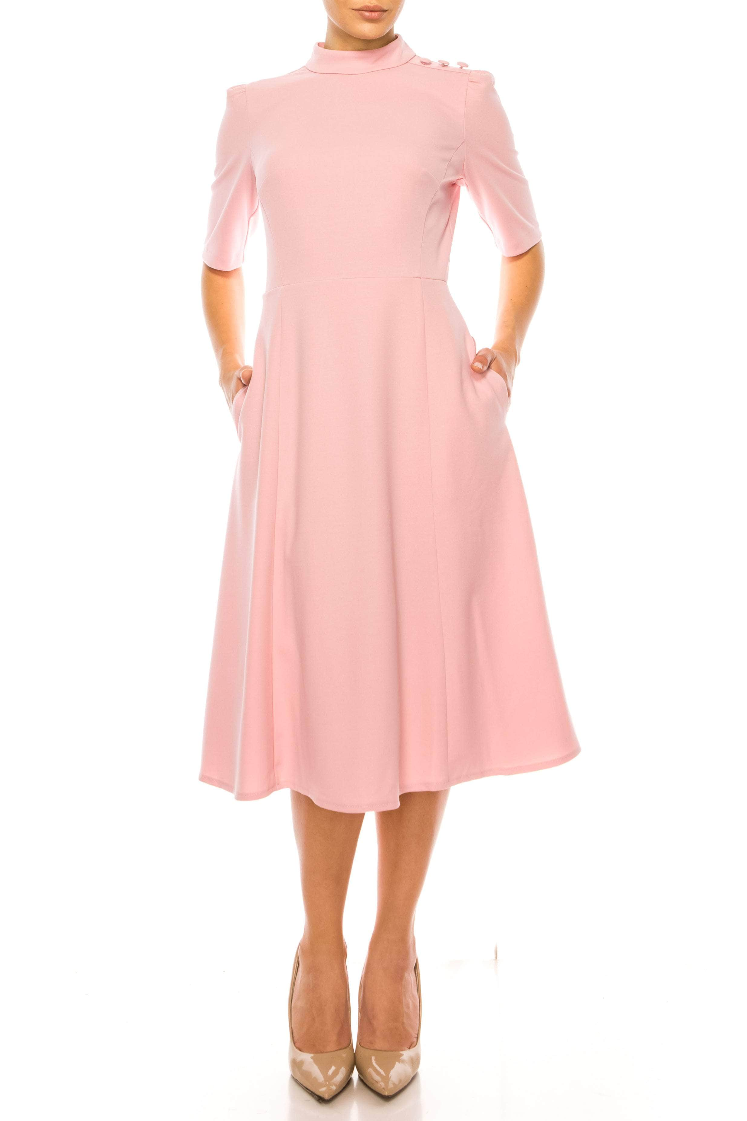 Donna Morgan D6953M - High Neck A-Line Dress
