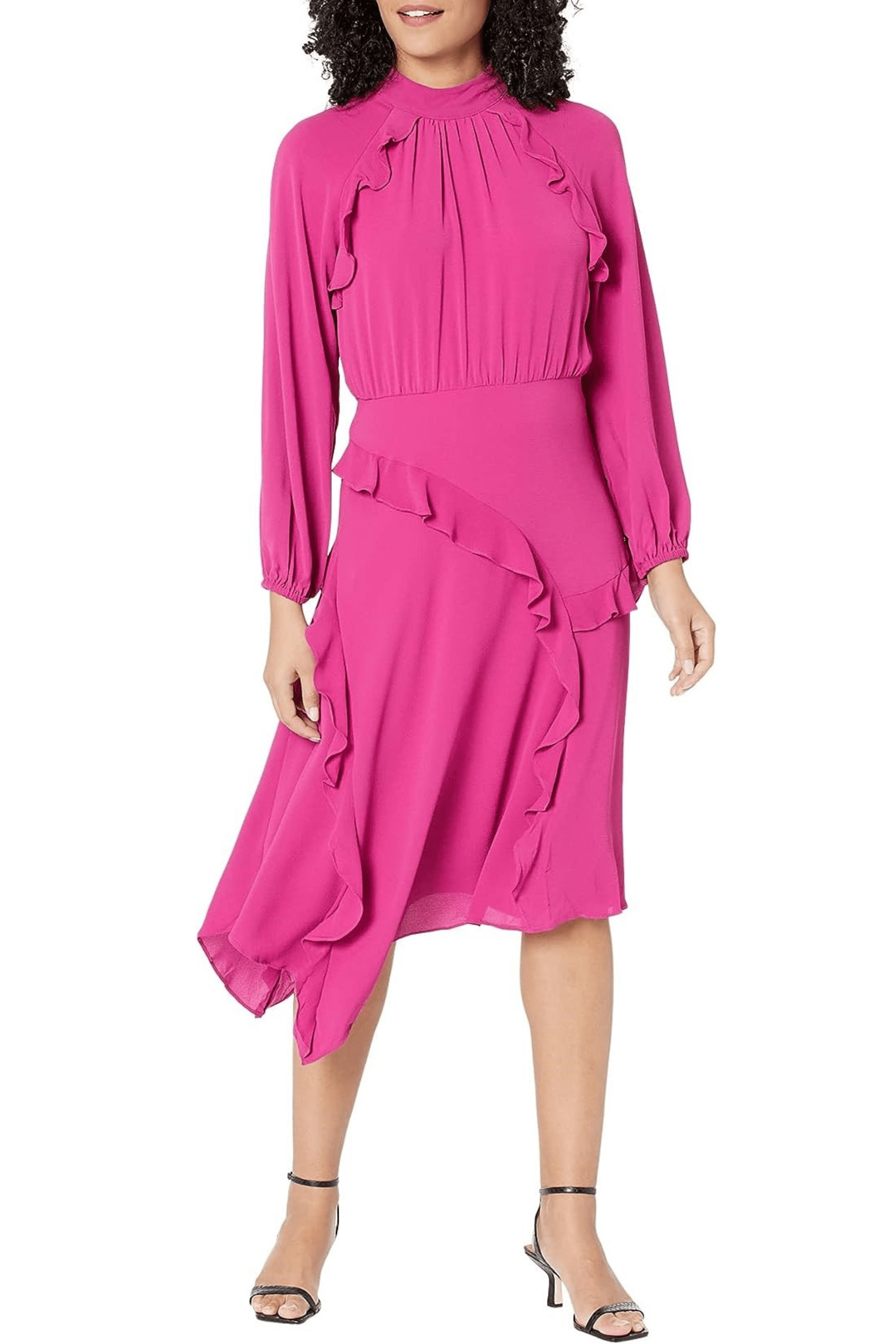 Donna Morgan D8127M - High Neck Ruffle Dress
