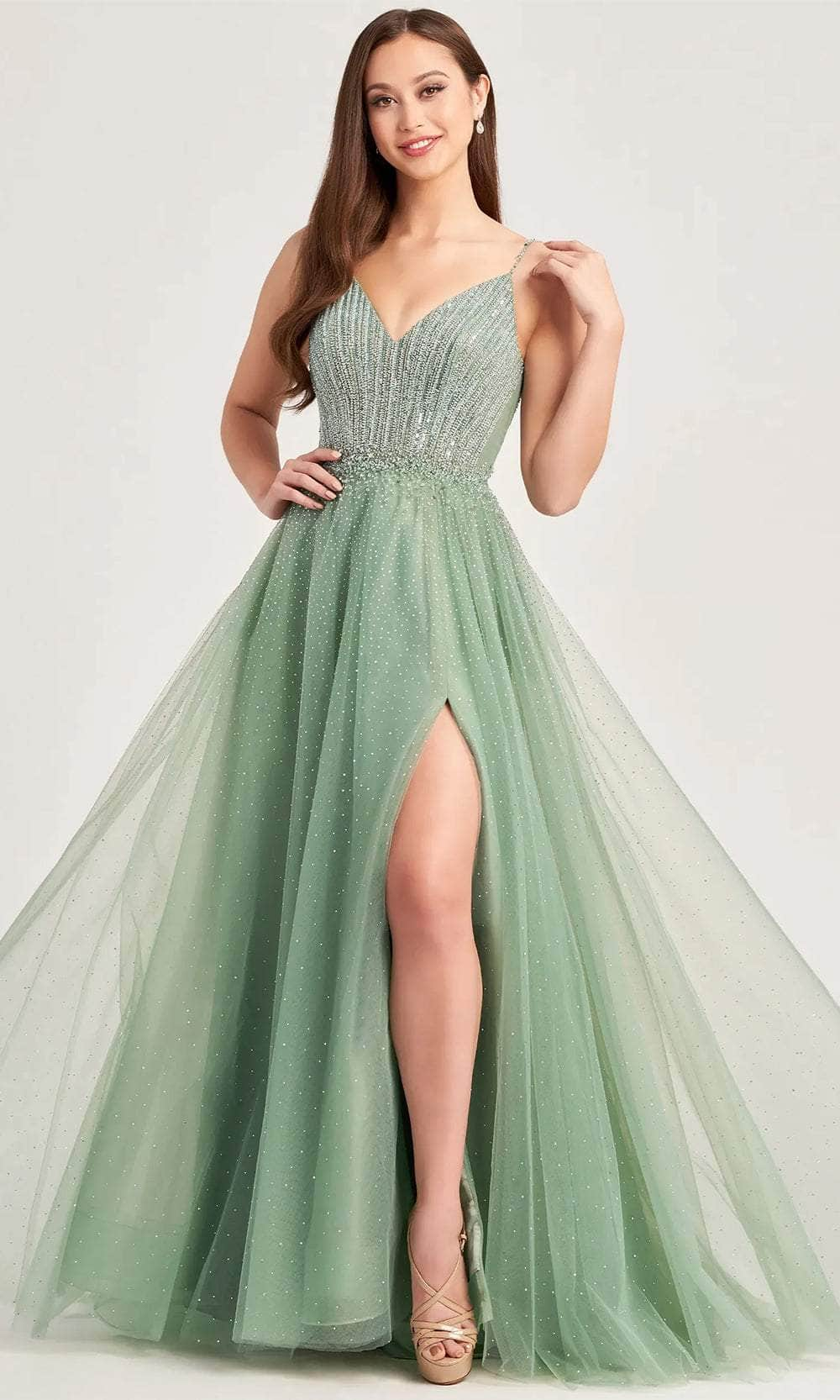 Ellie Wilde EW35088 - Stone Accented Sleeveless Evening Gown
