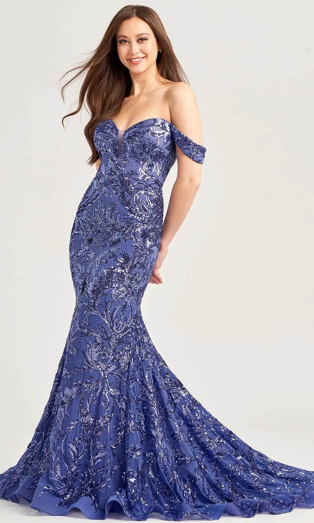 Ellie Wilde EW35094 - Sequin Embellished Off-Shoulder Prom Gown
